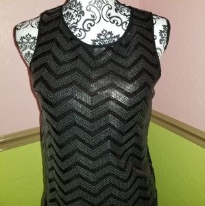 Bebe Leather and Sequin Top